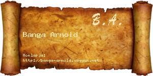 Banga Arnold névjegykártya